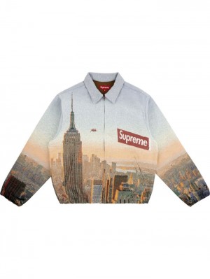 Supreme Aerial Tapestry Harrington Shirt Azules | CDLO0512