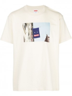 Supreme Banner Crew Neck Blancos | WWOE2168