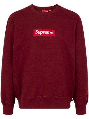 Supreme Box Logo Crew Neck Sweatshirt Rojos | LEEW4174