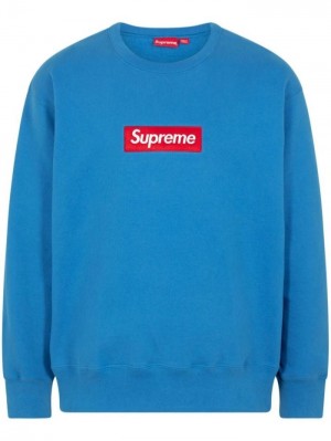 Supreme Box Logo Crew-neck Sweashirt Azules | RWPE4622