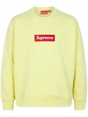 Supreme Box Logo Crewneck Sweatshirt Amarillos | WNTQ8335