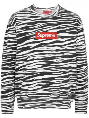 Supreme Box Logo Crew-neck Sweatshirt Negros | HTMJ6819