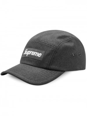 Supreme Box Logo Glitter Camp Negros | IYJZ9518