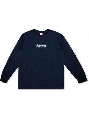 Supreme Box Logo Long-sleeve Azules | ZDIC0225