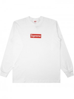 Supreme Box Logo Long-sleeve Blancos | IQID9945