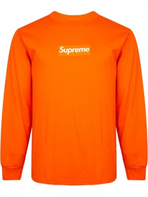 Supreme Box Logo Long-sleeve Naranjas | TYSC9772