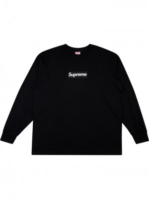 Supreme Box Logo Long-sleeve T-Shirt Negros | NOMS5920