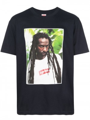 Supreme Buju Banton Photograph-print Negros | ORFB9681