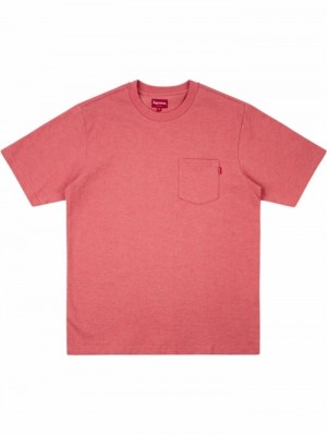 Supreme Chest-pocket Corta-sleeve Rojos | KETE7546