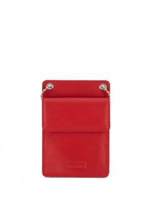 Supreme Debossed-logo Cuero Id Holder Rojos | DXHG3555