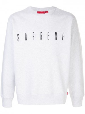 Supreme Estampados-print Crew Neck Grises | WNRW2938