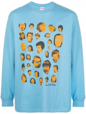 Supreme Faces Long-sleeve Azules | IZAO7270