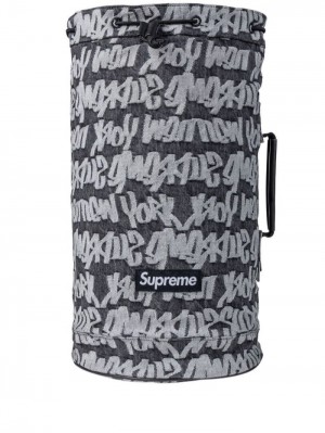 Supreme Fat Tip Jacquard Denim Negros | GHWC5573