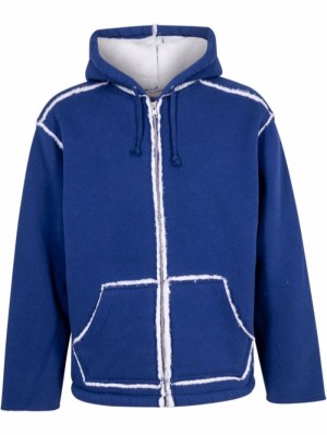 Supreme Faux Shearling Encapuchado Azules | WKSK9895