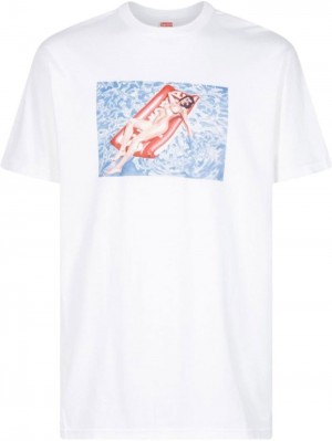 Supreme Float Print Crew-neck Blancos | XNZX0091