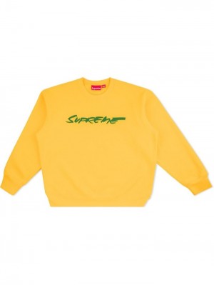 Supreme Futura Logo Crew Neck Amarillos | FQOF4721