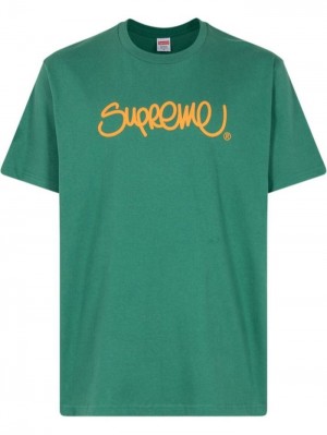 Supreme Handstyle Logo Print Verdes | XFRI4782