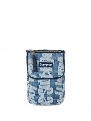 Supreme Jacquard Denim Neck Pouch Azules | RXEJ2993