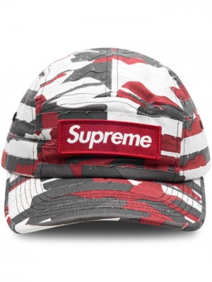 Supreme Layered Camouflage-pattern Camp Rojos Blancos Grises | TPJZ8742