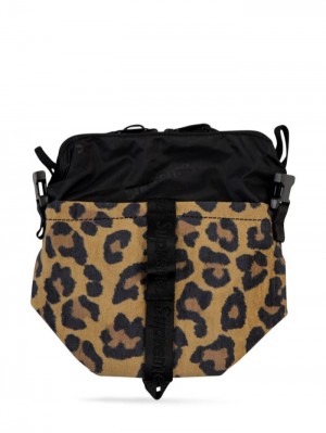 Supreme Leopard-print Neck Pouch Marrom Negros | DCUU5904