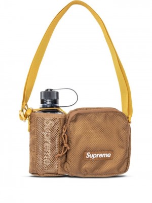Supreme Logo-patch Side Bag Marrom | NNMH1272