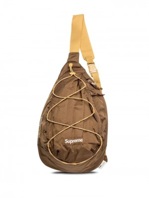 Supreme Logo-patch Sling Bag Marrom | TEQV7037