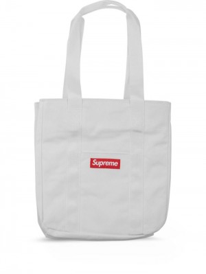 Supreme Logo-print Lona Blancos | YRQO5858