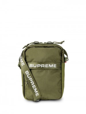 Supreme Logo-print Shoulder Bag Verdes | NIIT1443