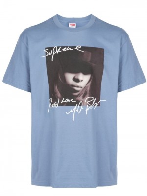 Supreme Mary J. Blige Crew Neck Azules | YQPH8518