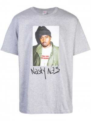 Supreme Nasty Nas Print Grises | UEPR0999