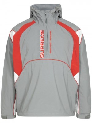 Supreme Panelled Half Zip Encapuchado Jacket Grises | SZLI4475