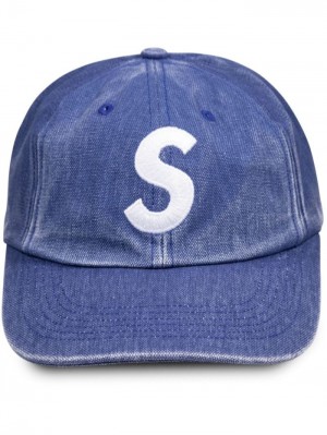 Supreme Pigment Logo-embroidered 6-panel Azules | EKOD0247