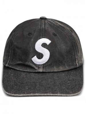Supreme Pigment Logo-embroidered 6-panel Negros | XBHZ4426