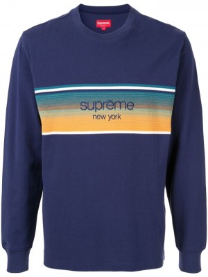 Supreme Shadow Stripe Top Azul Marino | AOUL3362