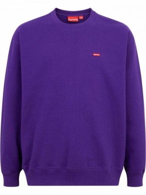Supreme Small Box Logo Crew Neck Sweatshirt Morados | OUHM8170