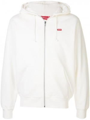Supreme Small Box Logo Zip-Up Blancos | LJJX4594