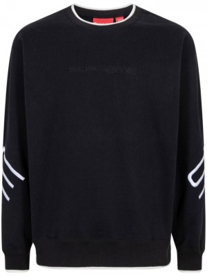 Supreme Stretch Crewneck Sweatshirt Negros | ZOXF6989