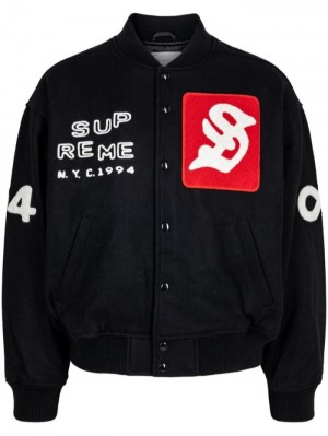 Supreme Tourist Varsity "Black" Bomber Negros | OLDD0086