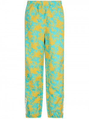Supreme Warm Up Abstract-pattern Pista Trousers Teal Floral | LAPS3443