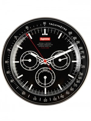 Supreme Watch Face-print Plate Negros | JBGC7768
