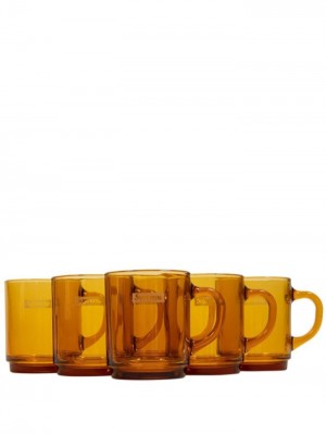 Supreme X Duralex Glass "Amber" Mugs (Set Of 6) Marrom | GFBA5832