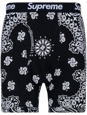 Supreme X Hanes Bandana-print Pack Of Two Negros | BUEL1848