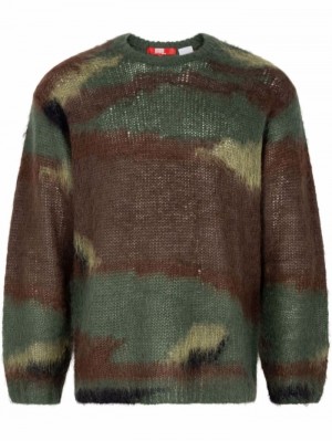 Supreme X Junya Watanabe Brushed Camo Jumper Verdes | AWSR3793