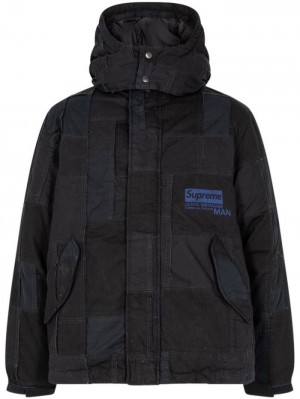 Supreme X Junya Watanabe Encapuchado Patchwork Negros | EFNJ5143