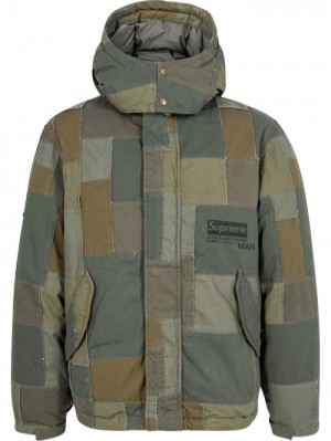 Supreme X Junya Watanabe Patchwork Encapuchado Jacket Verdes | IFQI8837
