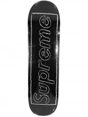 Supreme X Kaws Chalk Logo Skateboard Negros | JQSF0798