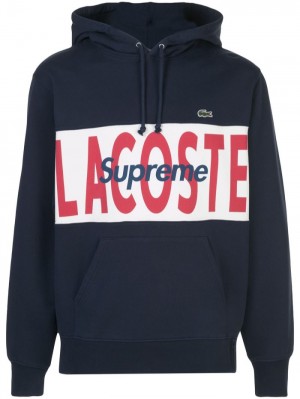 Supreme X Lacoste Logo Panel Azules | KCAE0308