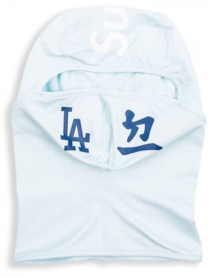 Supreme X Mlb Kanji Teams "Los Angeles Dodgers - Pale Blue" Ligeros Balaclava Azules | NTWQ4936