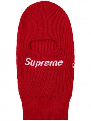 Supreme X New Era Box Logo De Punto Balaclava Rojos | LLCW9375