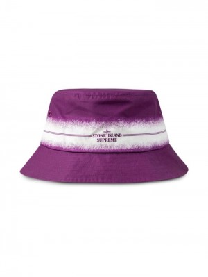 Supreme X Stone Island Stripe Crusher Bucket Morados | QMRR4549